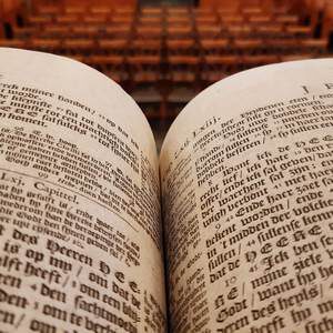 Vensterafbeelding Bijbel en psalmen